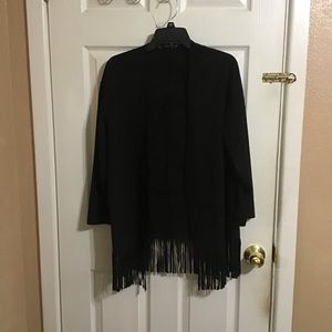 Zara black fringe cardigan